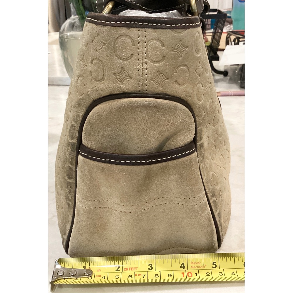 Celine Macadam Logo Print Boston Satchel Top Handle Bag Designer Purse - Picture 9 of 16